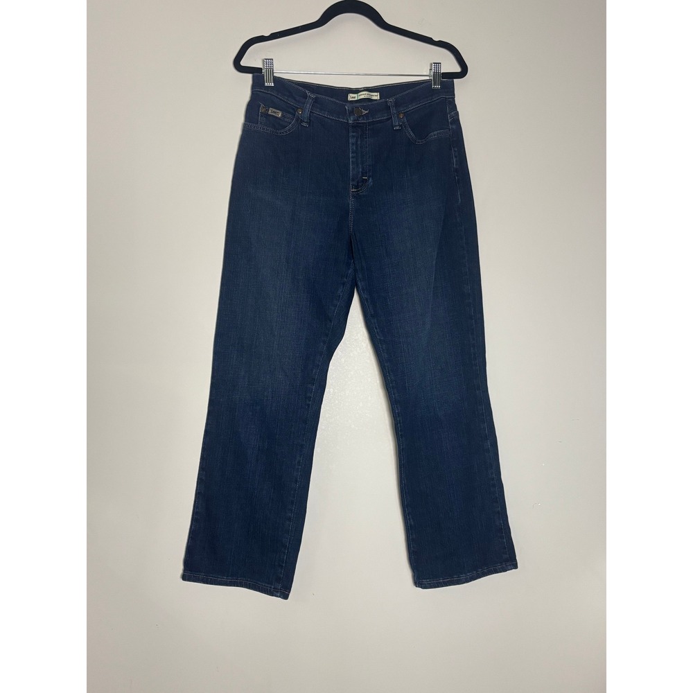 Lee Relaxed Straight Leg Jeans Dark Wash Denim Womens Blue Classic Fit